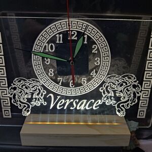 Greek logo clock with led lights